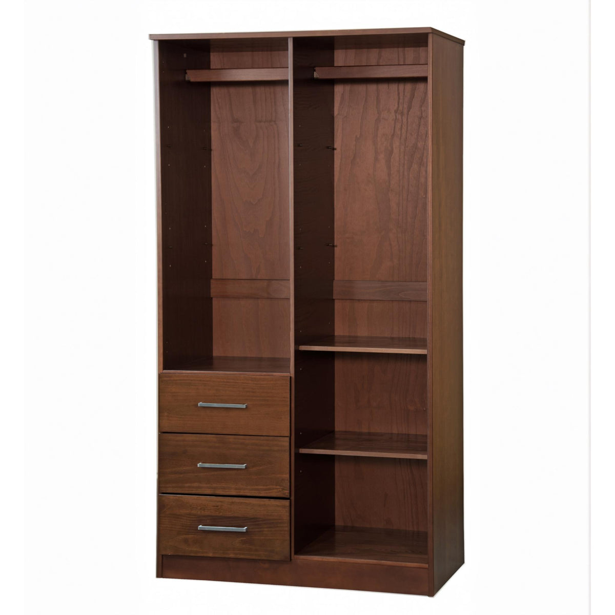 72" Coffee Solid Wood Mirrored Two Door Three Drawer Combo Dresser - HomeRoots - Flyclothing LLC