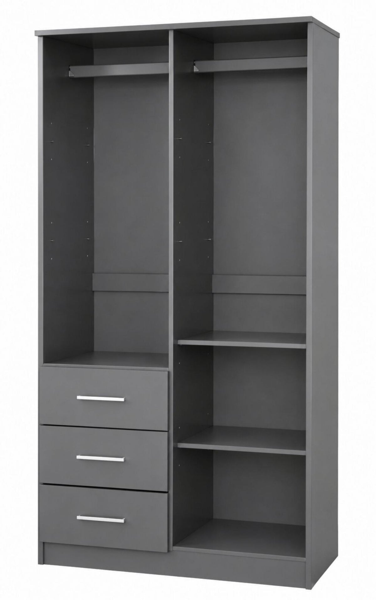 72" Gray Solid Wood Mirrored Two Door Three Drawer Combo Dresser - HomeRoots - Flyclothing LLC