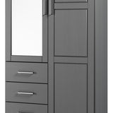 72" Gray Solid Wood Mirrored Two Door Three Drawer Combo Dresser - HomeRoots - Flyclothing LLC