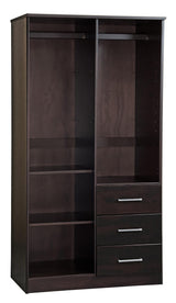 72" Dark Brown Solid Wood Mirrored Two Door Three Drawer Combo Dresser - HomeRoots - Flyclothing LLC