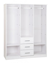 72" White Solid Wood Three Door Three Drawer Combo Dresser - HomeRoots - Flyclothing LLC