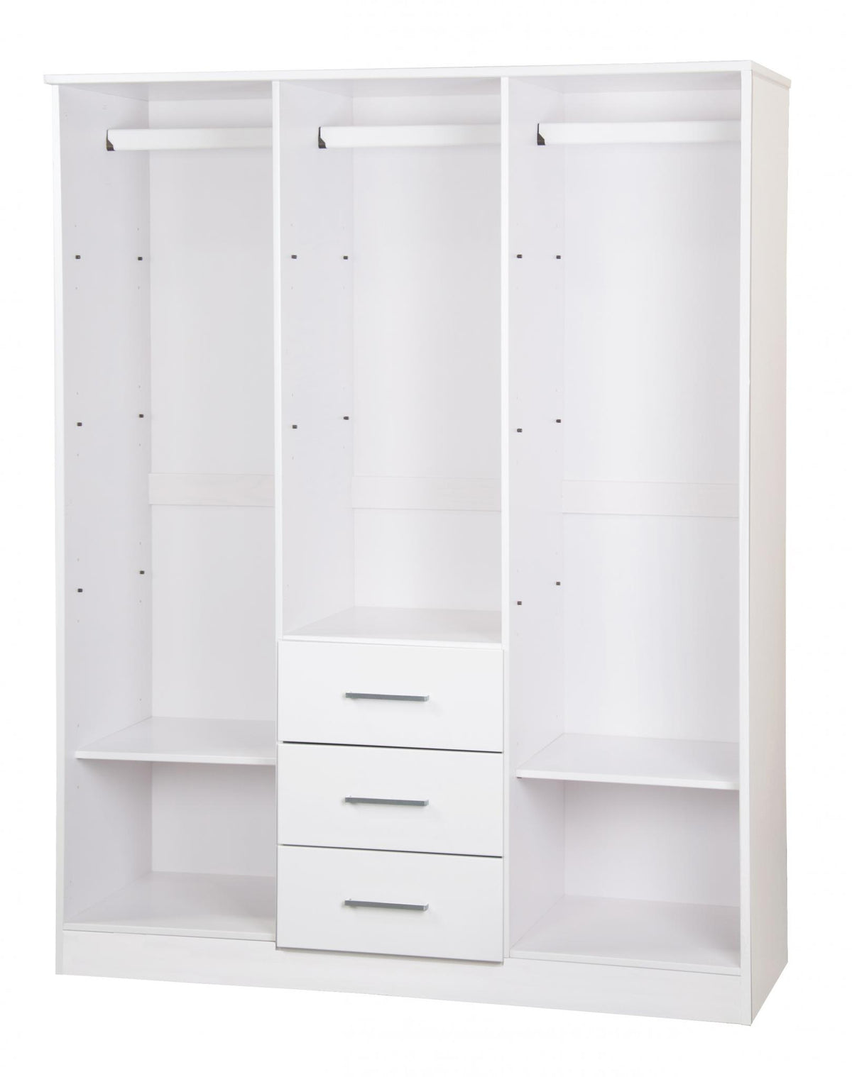72" White Solid Wood Three Door Three Drawer Combo Dresser - HomeRoots - Flyclothing LLC