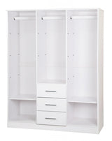 72" White Solid Wood Three Door Three Drawer Combo Dresser - HomeRoots - Flyclothing LLC
