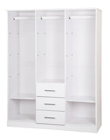 72" White Solid Wood Mirrored Three Door Three Drawer Combo Dresser - HomeRoots - Flyclothing LLC