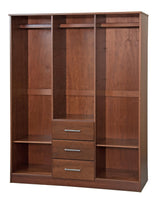 72" Coffee Solid Wood Mirrored Three Door Three Drawer Combo Dresser - HomeRoots - Flyclothing LLC