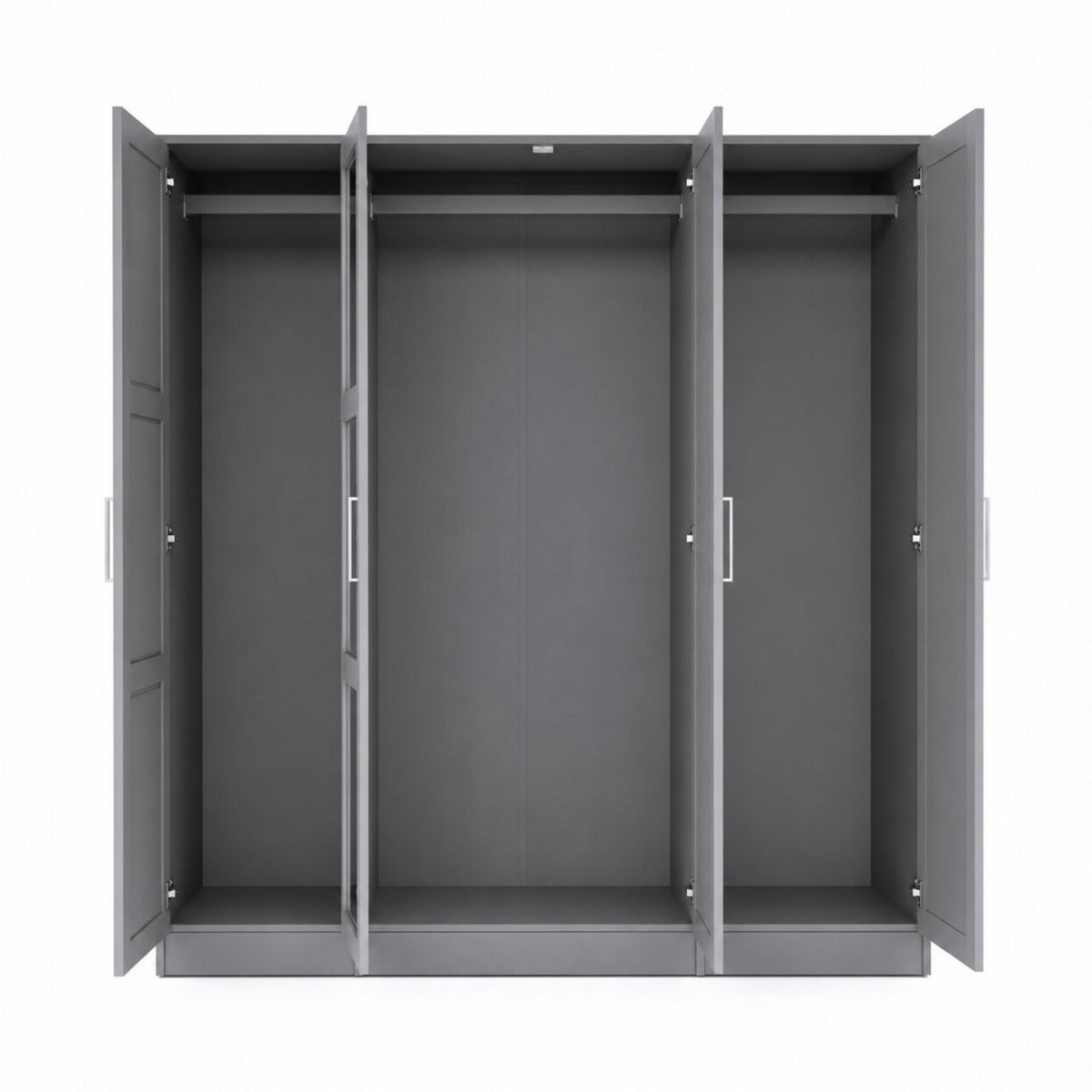 72" Gray Solid Wood Mirrored Four Door Combo Dresser - HomeRoots - Flyclothing LLC