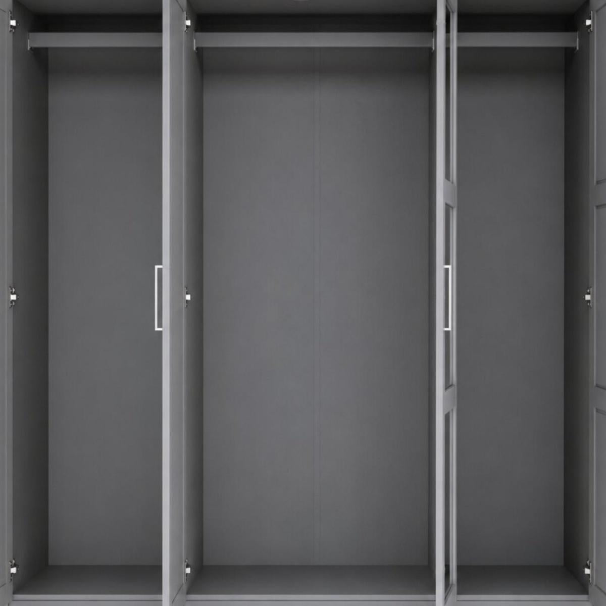 72" Gray Solid Wood Mirrored Four Door Combo Dresser - HomeRoots - Flyclothing LLC