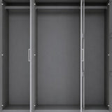72" Gray Solid Wood Mirrored Four Door Combo Dresser - HomeRoots - Flyclothing LLC