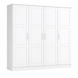 72" White Solid Wood Four Door Combo Dresser - HomeRoots - Flyclothing LLC