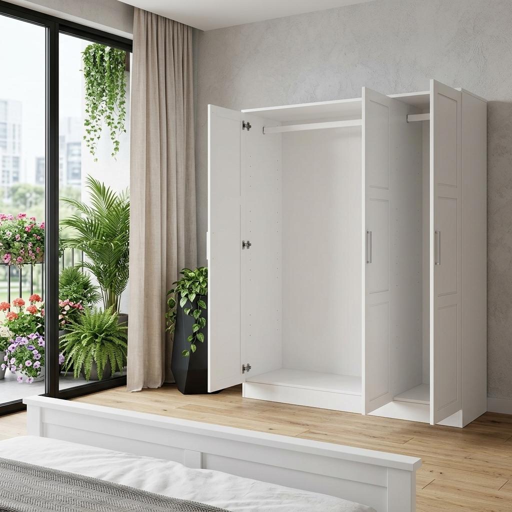 72" White Solid Wood Four Door Combo Dresser - HomeRoots - Flyclothing LLC