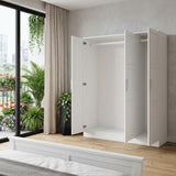 72" White Solid Wood Four Door Combo Dresser - HomeRoots - Flyclothing LLC