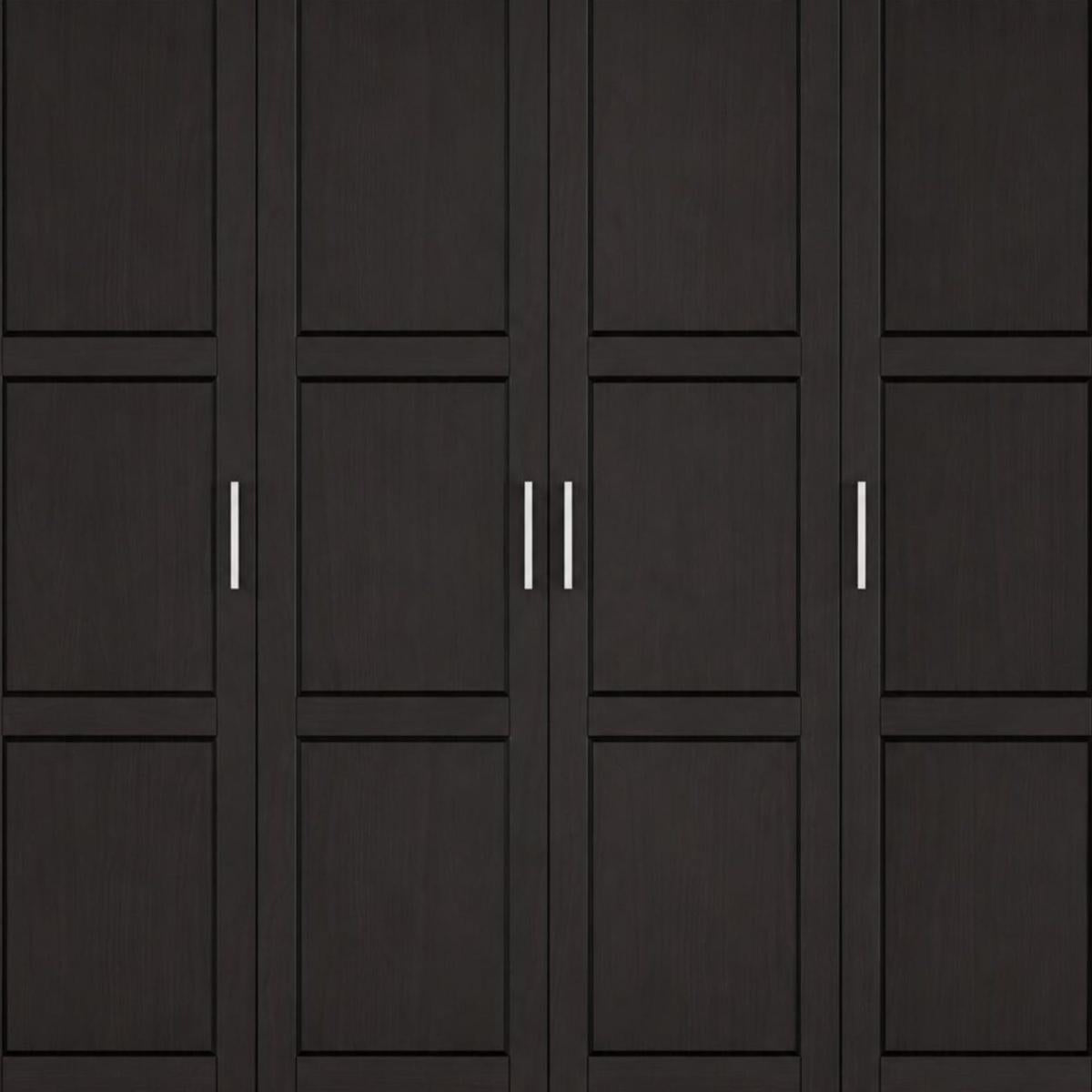 72" Dark Brown Solid Wood Four Door Combo Dresser - HomeRoots - Flyclothing LLC