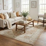 5' X 8' Beige And Ivory Abstract Shag Washable Area Rug With UV Protection - HomeRoots - Flyclothing LLC