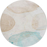 8' Beige And Ivory Abstract Shag Washable Round Rug With UV Protection - HomeRoots - Flyclothing LLC