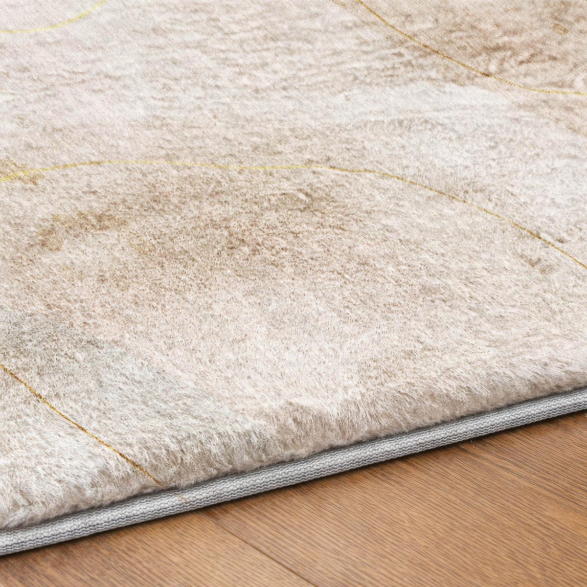 8' X 10' Beige And Ivory Abstract Shag Washable Area Rug With UV Protection - HomeRoots - Flyclothing LLC