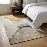 3' X 5' Brown And Gray Abstract Shag Washable Area Rug With UV Protection - HomeRoots - Flyclothing LLC