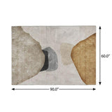 5' X 8' Brown And Gray Abstract Shag Washable Area Rug With UV Protection - HomeRoots - Flyclothing LLC