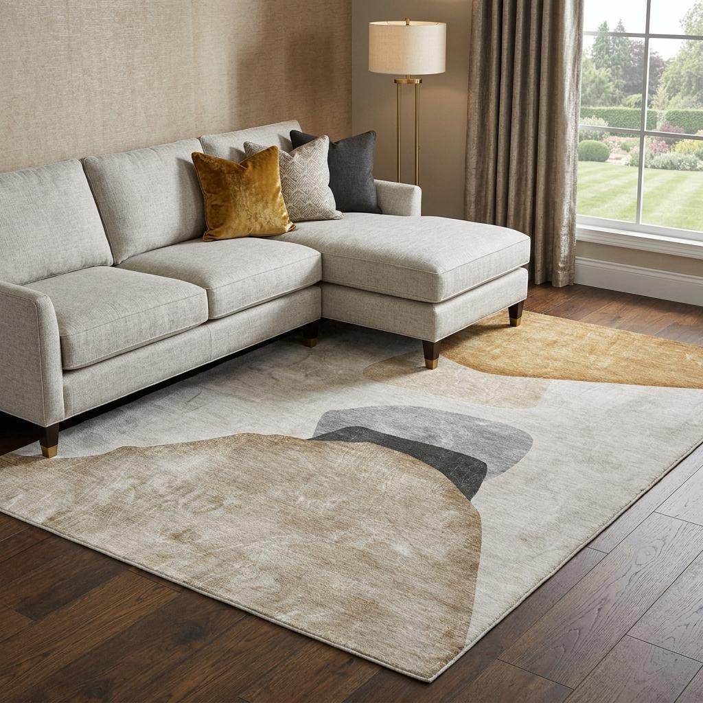 8' X 10' Brown And Gray Abstract Shag Washable Area Rug With UV Protection - HomeRoots - Flyclothing LLC