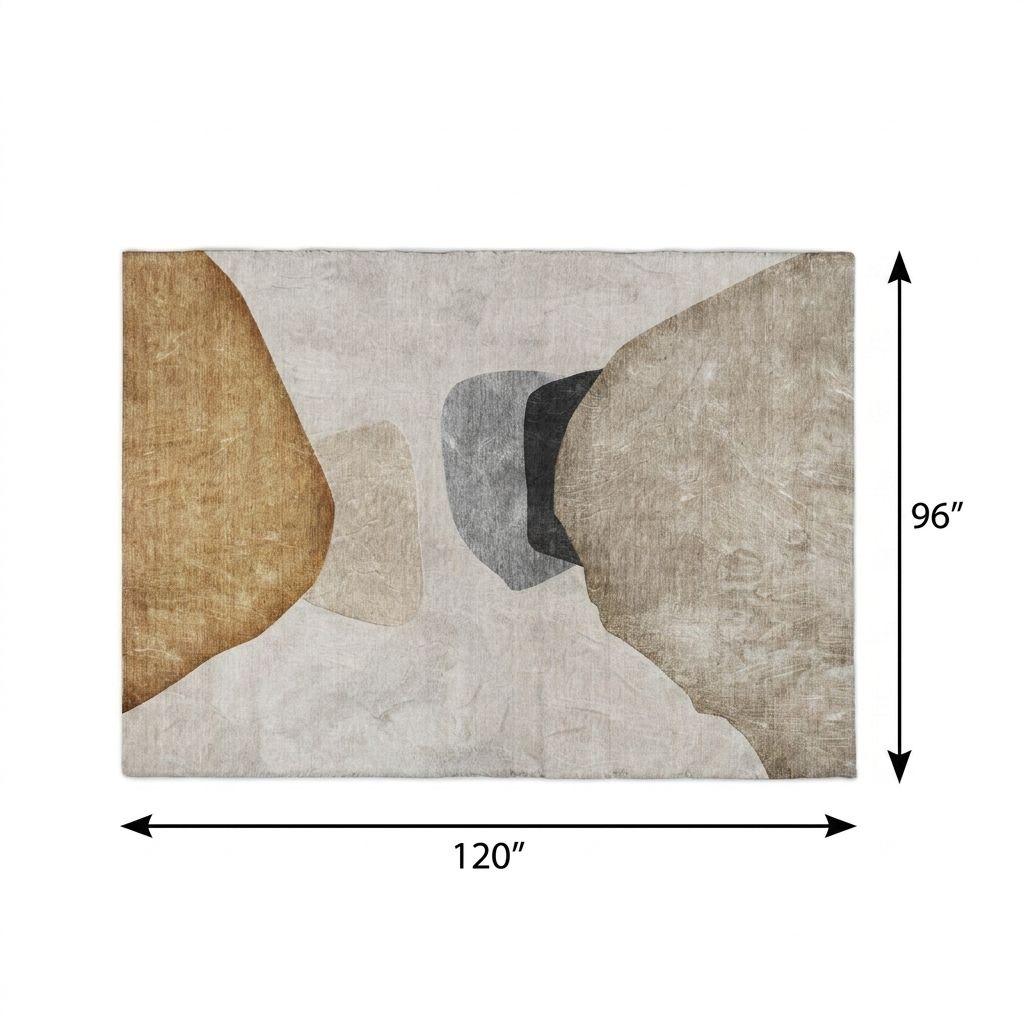 8' X 10' Brown And Gray Abstract Shag Washable Area Rug With UV Protection - HomeRoots - Flyclothing LLC