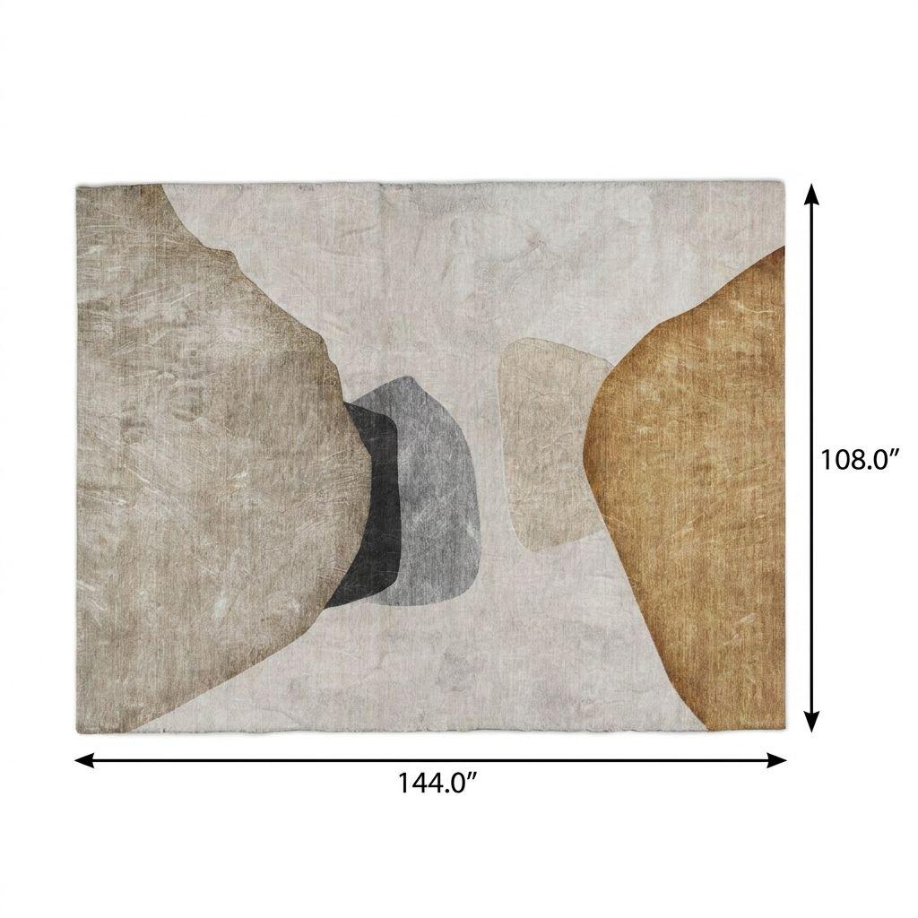 9' X 12' Brown And Gray Abstract Shag Washable Area Rug With UV Protection - HomeRoots - Flyclothing LLC
