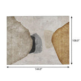 9' X 12' Brown And Gray Abstract Shag Washable Area Rug With UV Protection - HomeRoots - Flyclothing LLC