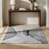 3' X 5' Gray And Silver Abstract Shag Washable Area Rug With UV Protection - HomeRoots - Flyclothing LLC