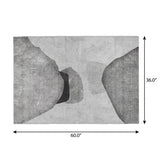 3' X 5' Gray And Silver Abstract Shag Washable Area Rug With UV Protection - HomeRoots - Flyclothing LLC