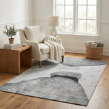 5' X 8' Gray And Silver Abstract Shag Washable Area Rug With UV Protection - HomeRoots - Flyclothing LLC