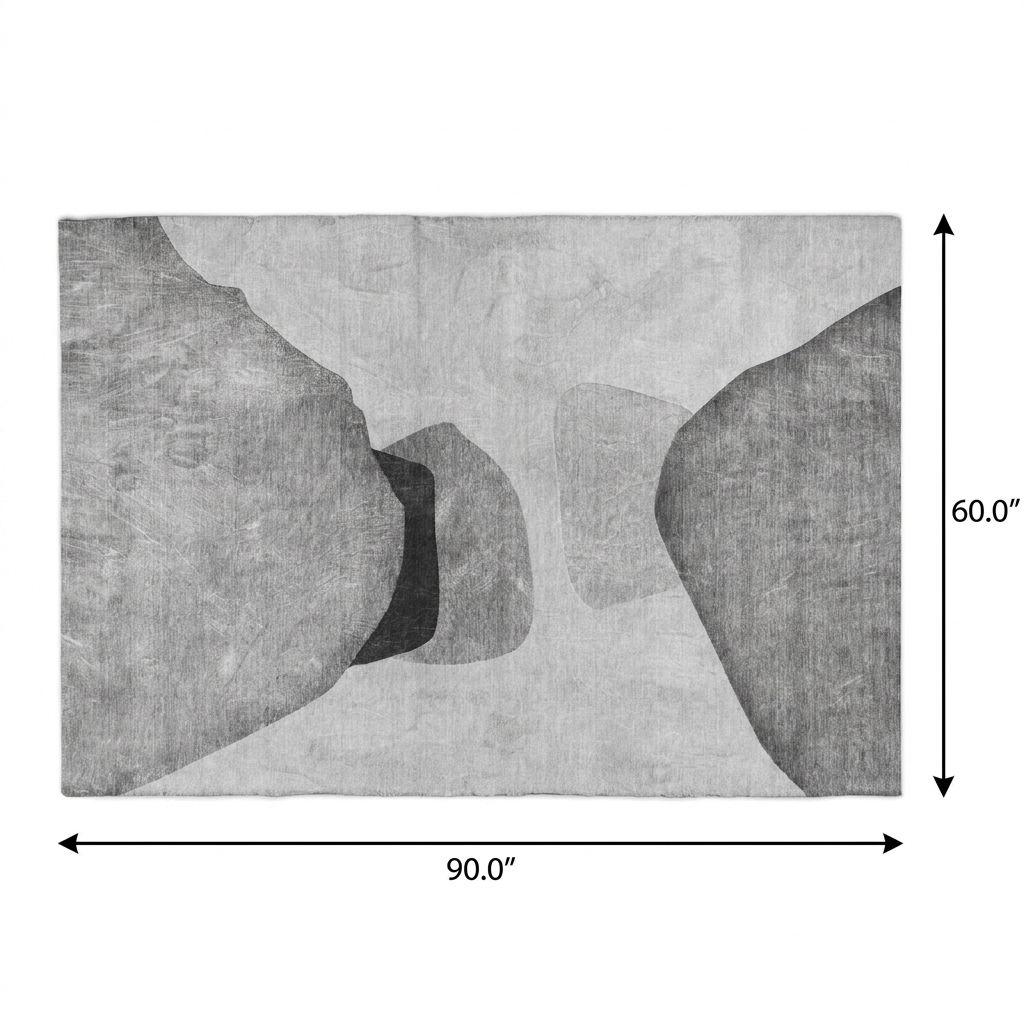 5' X 8' Gray And Silver Abstract Shag Washable Area Rug With UV Protection - HomeRoots - Flyclothing LLC