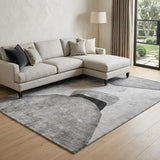 9' X 12' Gray And Silver Abstract Shag Washable Area Rug With UV Protection - HomeRoots - Flyclothing LLC