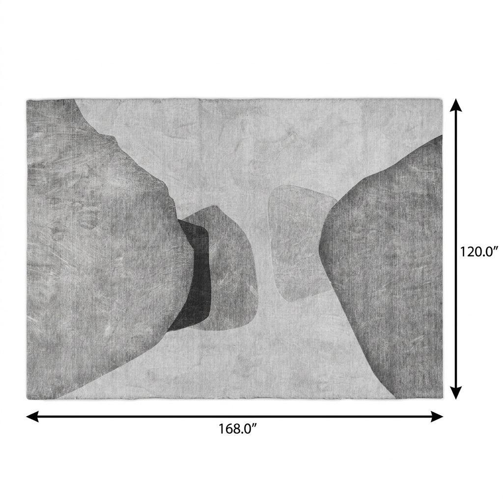 10' X 14' Gray And Silver Abstract Shag Washable Area Rug With UV Protection - HomeRoots - Flyclothing LLC