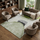 8' X 10' Green And Fern Green Abstract Shag Washable Area Rug With UV Protection - HomeRoots - Flyclothing LLC