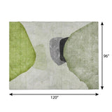 8' X 10' Green And Fern Green Abstract Shag Washable Area Rug With UV Protection - HomeRoots - Flyclothing LLC