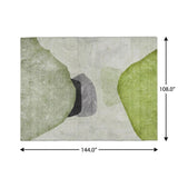 9' X 12' Green And Fern Green Abstract Shag Washable Area Rug With UV Protection - HomeRoots - Flyclothing LLC