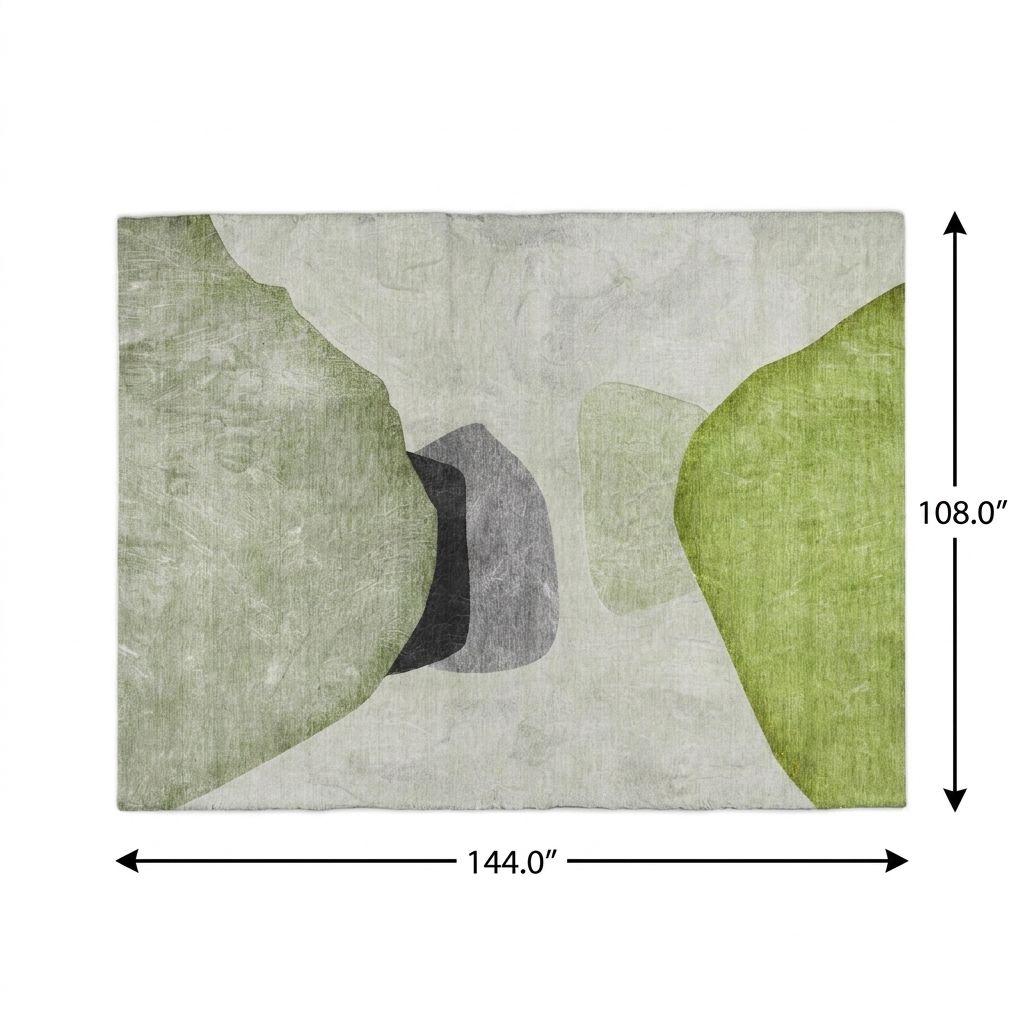 9' X 12' Green And Fern Green Abstract Shag Washable Area Rug With UV Protection - HomeRoots - Flyclothing LLC