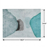 10' X 14' Teal And Gray Abstract Shag Washable Area Rug With UV Protection - HomeRoots - Flyclothing LLC