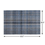 3' X 5' Blue And Denim Blue Plaid Shag Washable Area Rug With UV Protection - HomeRoots - Flyclothing LLC