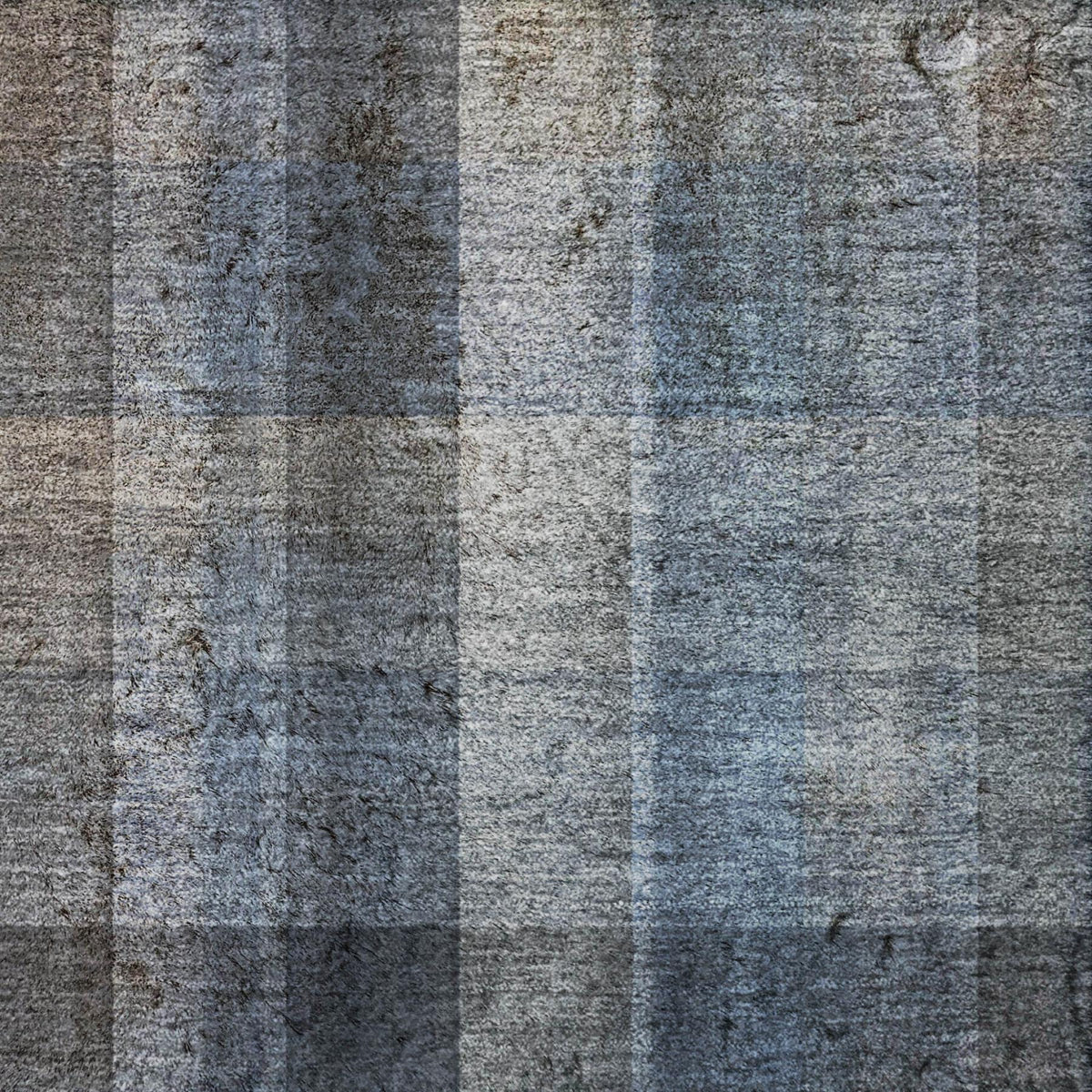5' X 8' Blue And Denim Blue Plaid Shag Washable Area Rug With UV Protection - HomeRoots - Flyclothing LLC