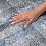 5' X 8' Blue And Denim Blue Plaid Shag Washable Area Rug With UV Protection - HomeRoots - Flyclothing LLC