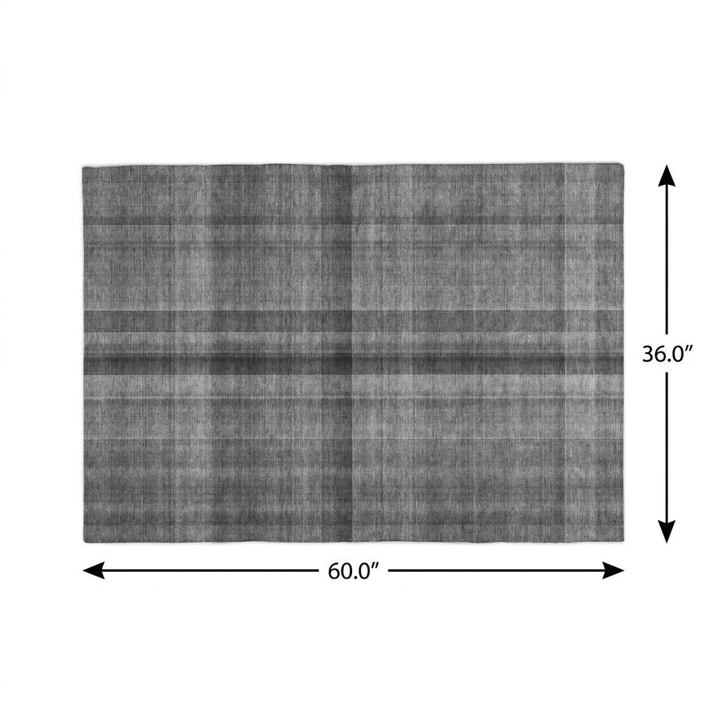 3' X 5' Gray And Silver Plaid Shag Washable Area Rug With UV Protection - HomeRoots - Flyclothing LLC
