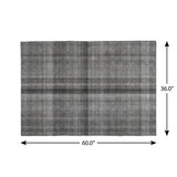 3' X 5' Gray And Silver Plaid Shag Washable Area Rug With UV Protection - HomeRoots - Flyclothing LLC