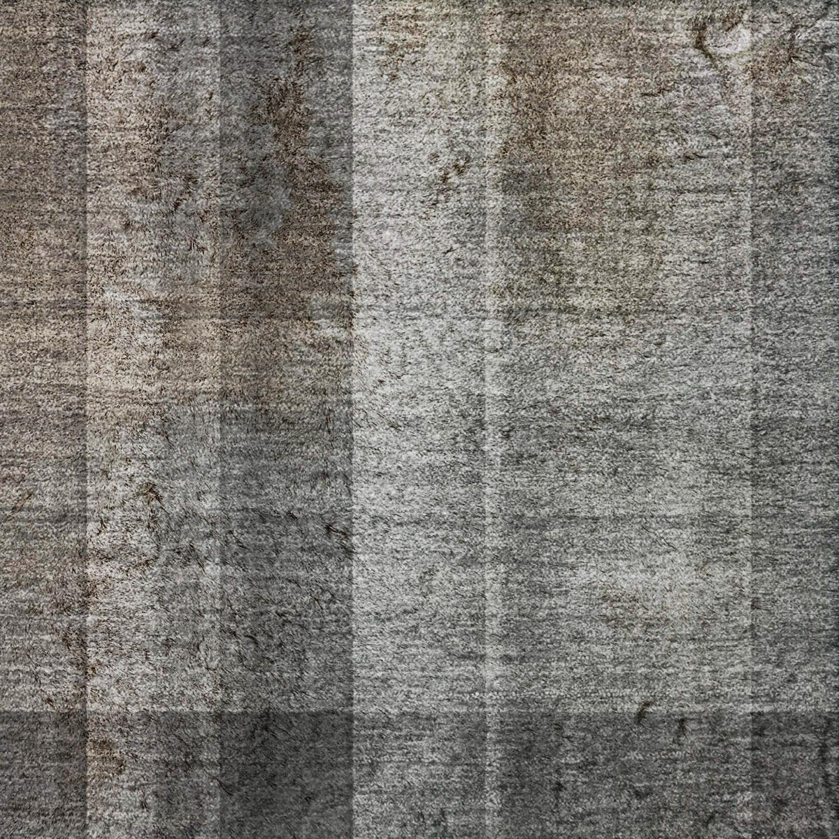 5' X 8' Gray And Silver Plaid Shag Washable Area Rug With UV Protection - HomeRoots - Flyclothing LLC