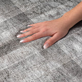 5' X 8' Gray And Silver Plaid Shag Washable Area Rug With UV Protection - HomeRoots - Flyclothing LLC