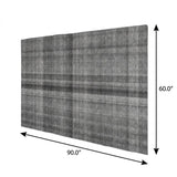 5' X 8' Gray And Silver Plaid Shag Washable Area Rug With UV Protection - HomeRoots - Flyclothing LLC
