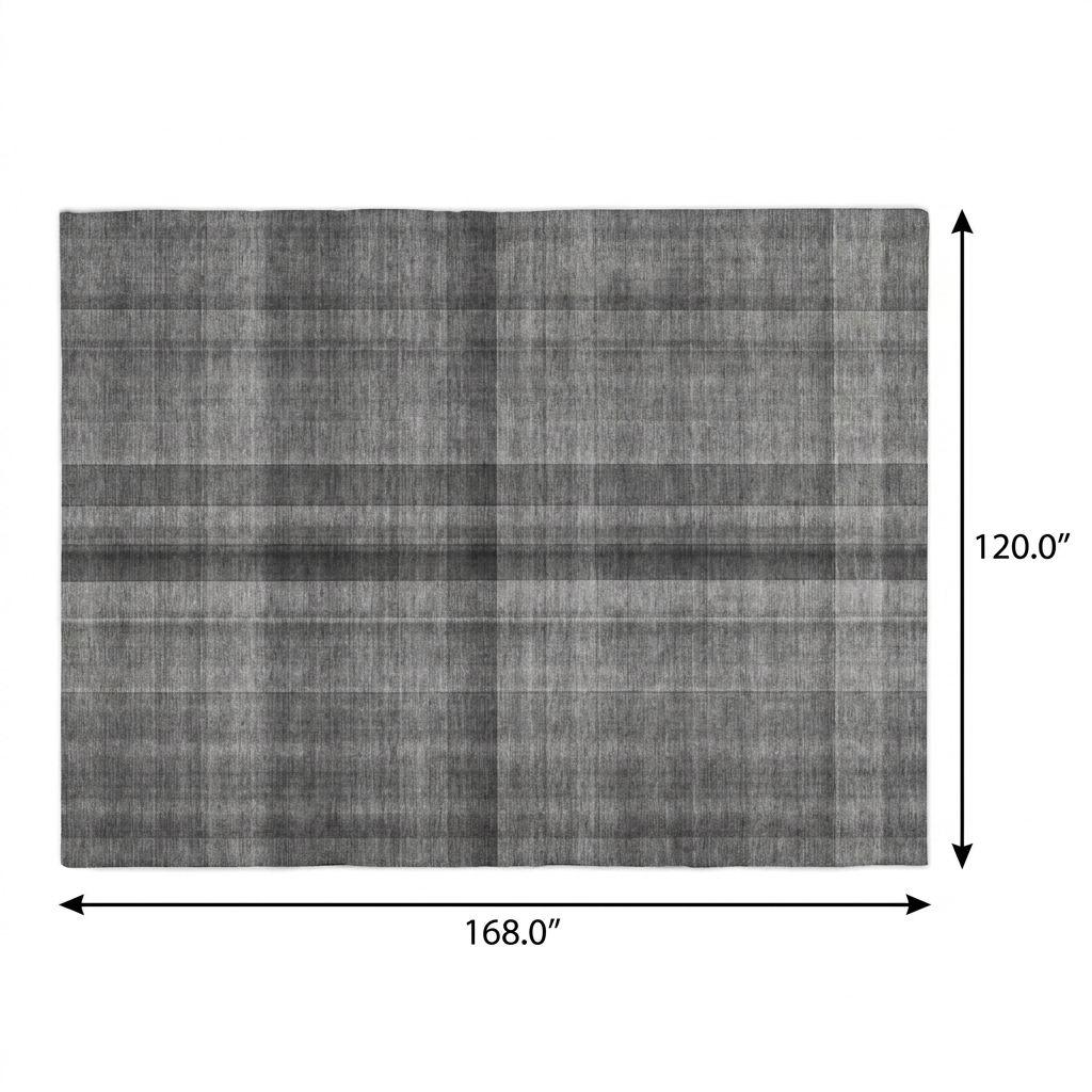 10' X 14' Gray And Silver Plaid Shag Washable Area Rug With UV Protection - HomeRoots - Flyclothing LLC