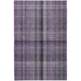 3' X 5' Purple And Gray Plaid Shag Washable Area Rug With UV Protection - HomeRoots - Flyclothing LLC