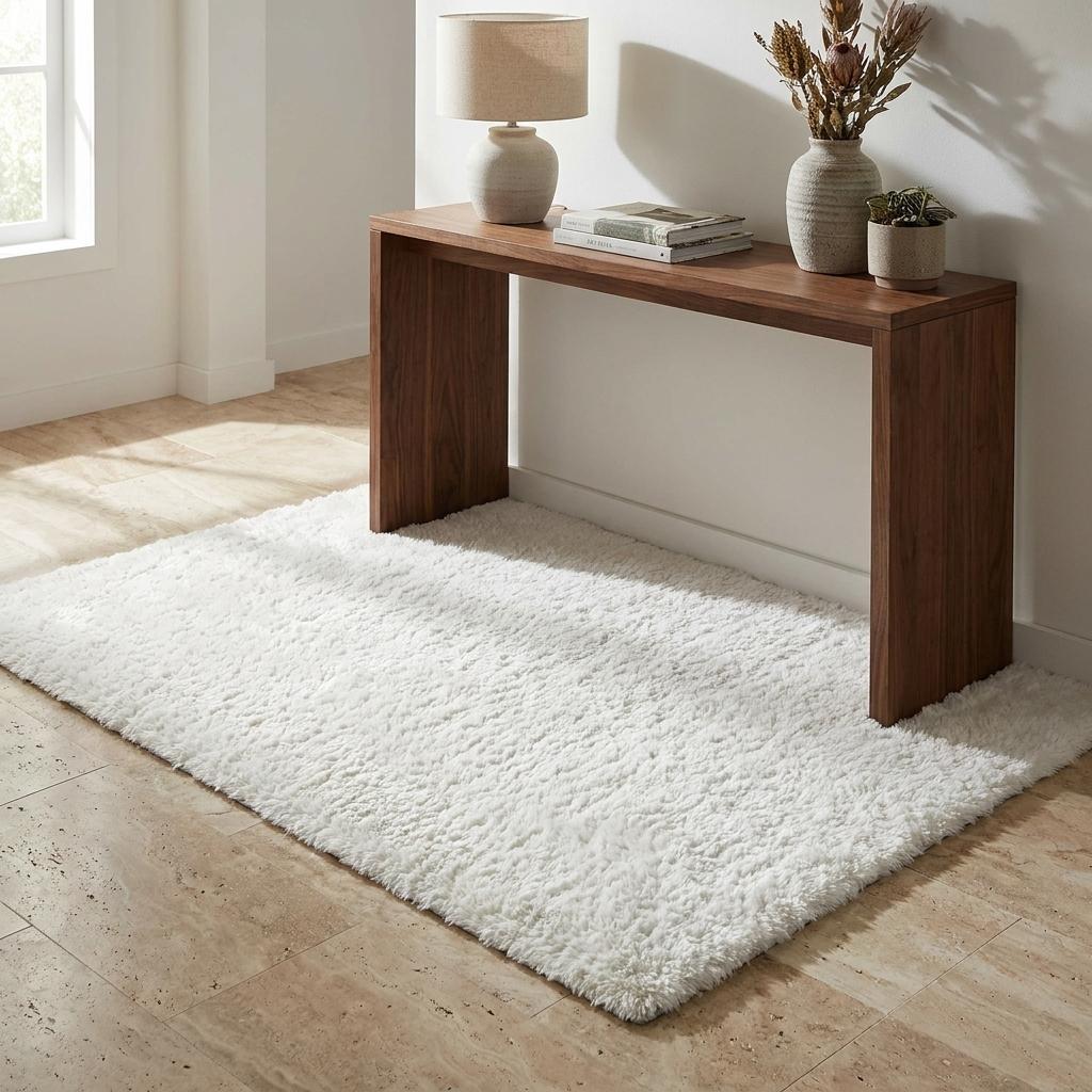 3' X 5' Black And Ivory Geometric Shag Washable Area Rug With UV Protection - HomeRoots - Flyclothing LLC