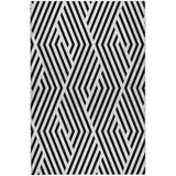 3' X 5' Black And Ivory Geometric Shag Washable Area Rug With UV Protection - HomeRoots - Flyclothing LLC