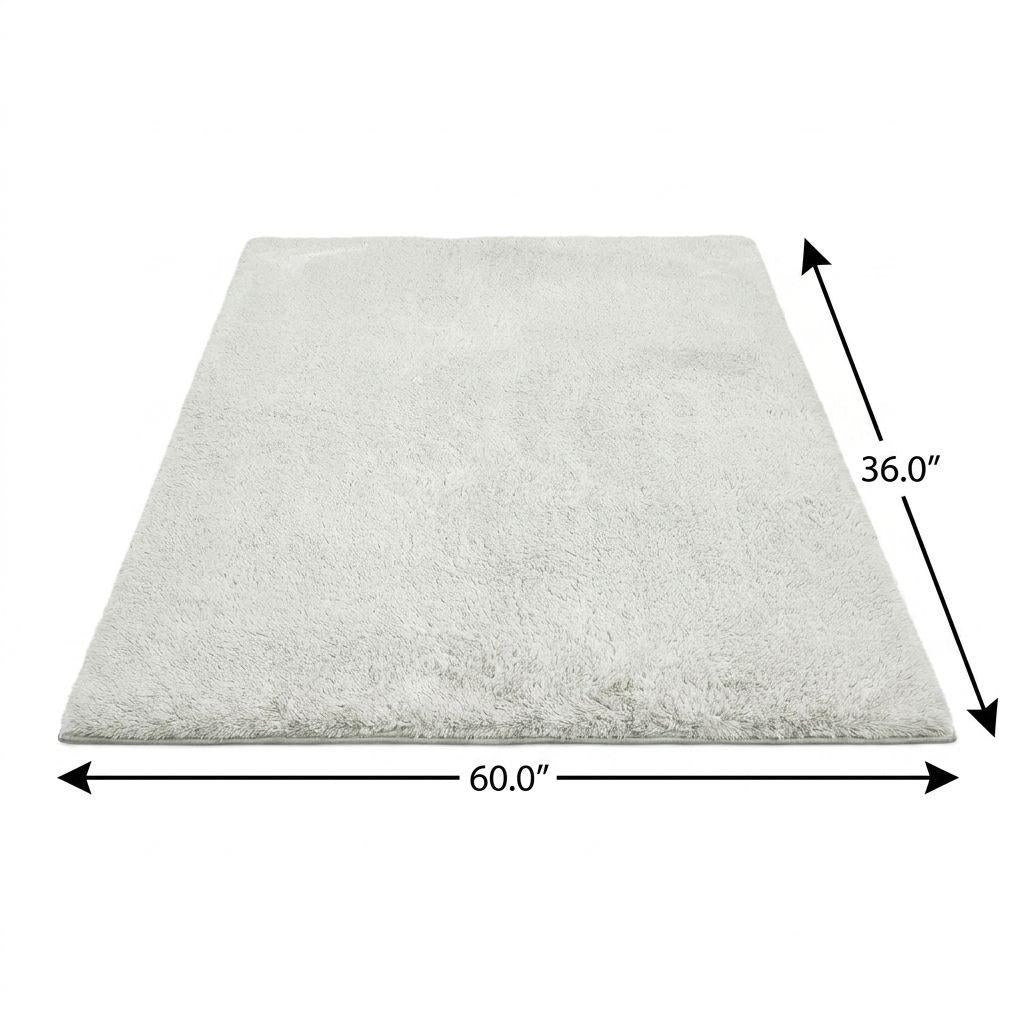 3' X 5' Black And Ivory Geometric Shag Washable Area Rug With UV Protection - HomeRoots - Flyclothing LLC