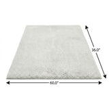 3' X 5' Black And Ivory Geometric Shag Washable Area Rug With UV Protection - HomeRoots - Flyclothing LLC